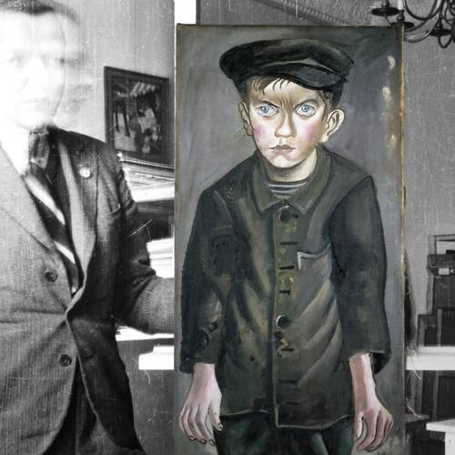 Das Gemälde „Arbeiterjunge“ (1920) von Otto Dix im Depot in Schloss Schönhausen – Das Gemälde „Arbeiterjunge“ (1920) von Otto Dix im Depot in Schloss Schönhausen