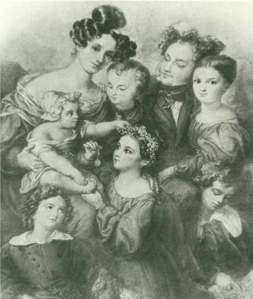 Wilhelm Hensel: Alexander Mendelssohn mit seiner Familie, 1832 – Wilhelm Hensel: Alexander Mendelssohn mit seiner Familie, 1832 © Staatsbibliothek zu Berlin – Preußischer Kulturbesitz, Mendelssohn-Archiv