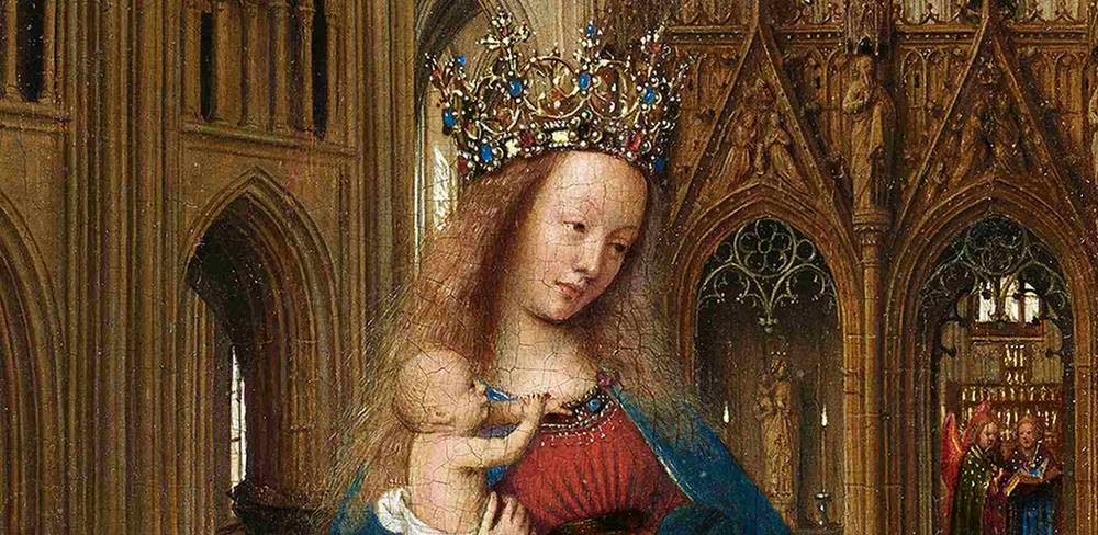 Jan van Eyck, Die Madonna in der Kirche, um 1437/40, Detail
