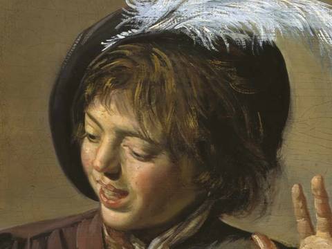 Frans Hals, Singender Knabe mit Flöte, Detail, um 1627