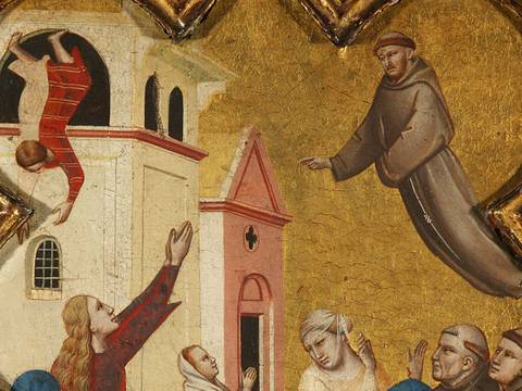 Taddeo Gaddi, Der heilige Franziskus erweckt ein Kind (Detail), um 1335