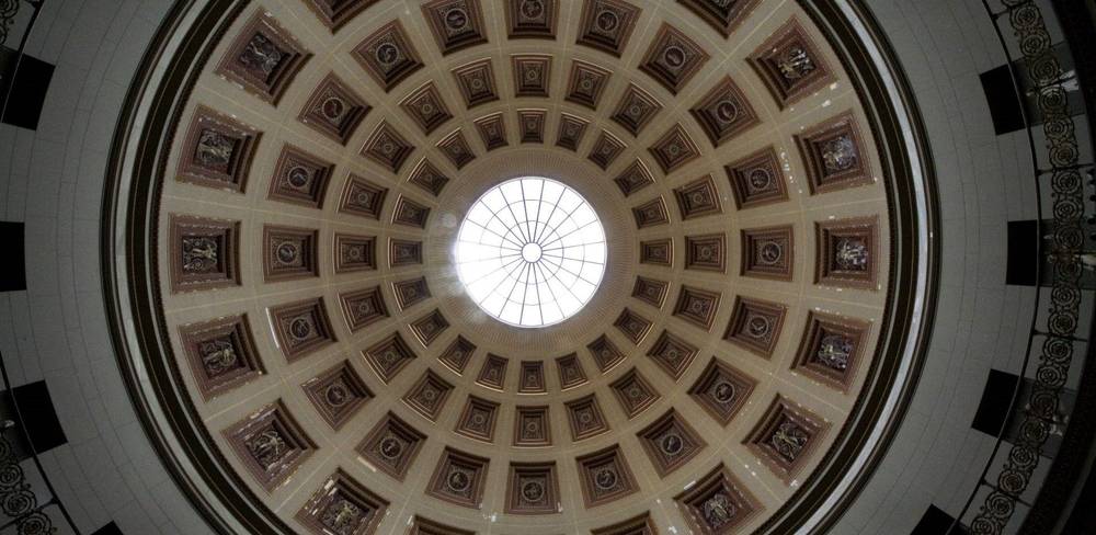 Blick in die Kuppel der Rotunde des Alten Museum