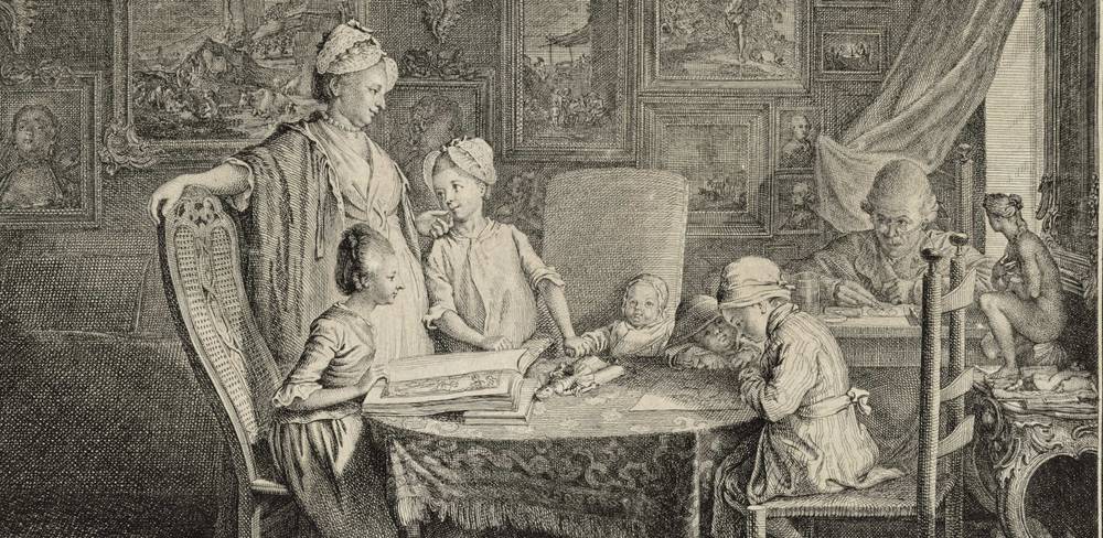 Daniel Chodowiecki, Cabinet d’un peintre, Detail, 1771, Radierung