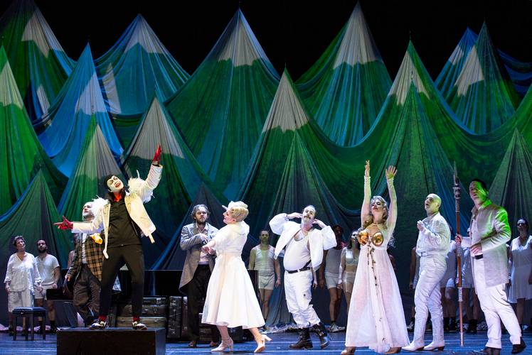 Das Rheingold – Derek Welton als Wotan, Thomas Lehman als Donner, Matthew Newlin als Froh, Thomas Blondelle als Loge, Andrew Harris als Fasolt, Tobias Kehrer als Fafner, Annika Schlicht als Fricka, Jacquelyn Stucker als Freia Bernd Uhlig