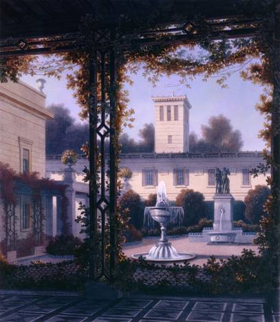 Haun nach Schirmer: Der Gartenhof von Glienicke, 1837 – Haun nach Schirmer: Der Gartenhof von Glienicke, 1837 © SPSG / Foto: Jörg P. Anders