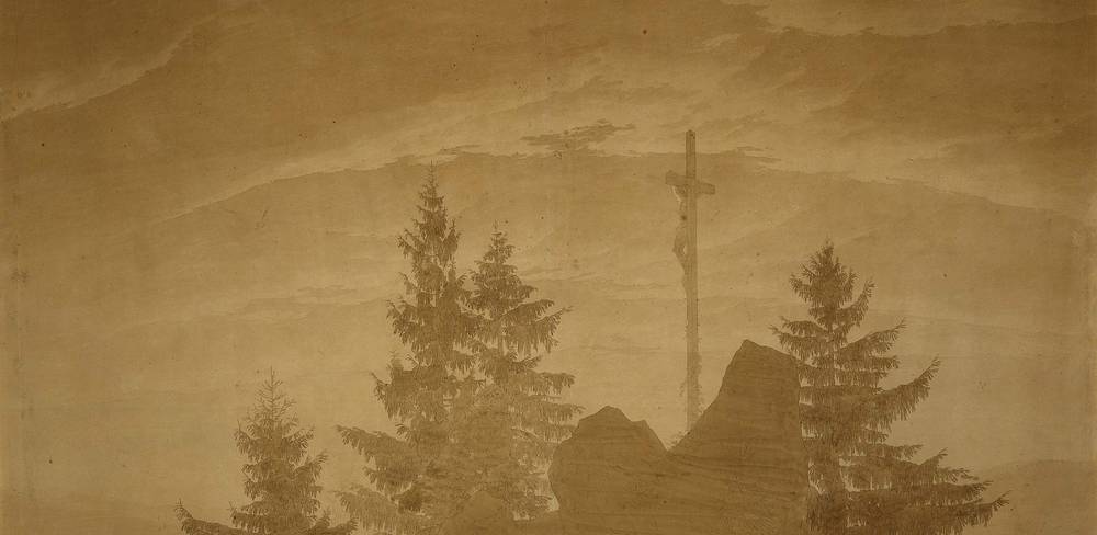 Caspar David Friedrich, Das Kreuz im Gebirge, Detail, um 1805/1807
