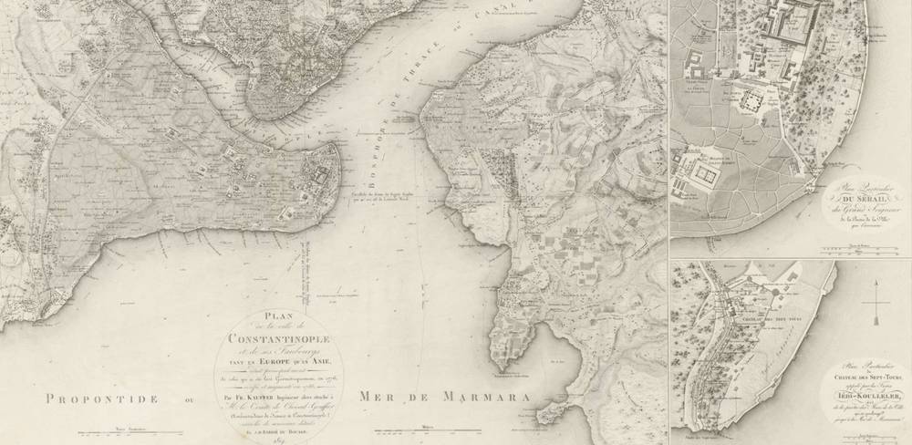 Antoine Ignace Melling, Voyage Pittoresque De Constantinople: Plan de la Ville de Constantinople, Detail, 1819, Kupferstich