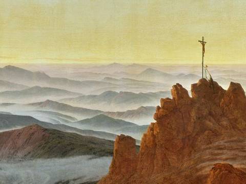 Caspar David Friedrich: Morgen im Riesengebirge (Kreuz auf dem Felsen), 1810