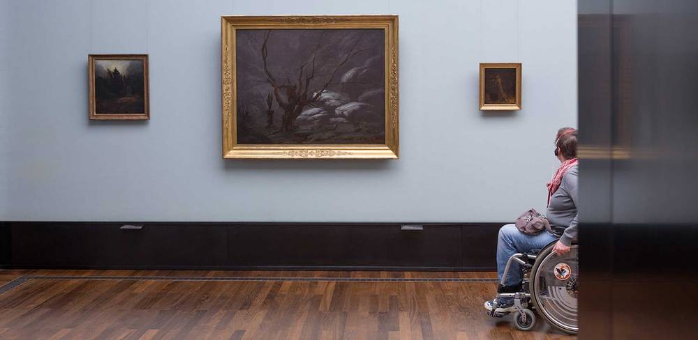 Blick in den Ausstellungsraum zu Carl Blechen (1798–1840) im 3. Ausstellungsgeschoss