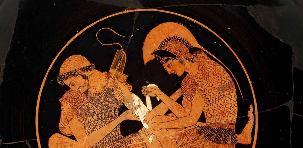 Trinkschale, signiert von dem Töpfer Sosias, Detail, um 500 v. Chr.