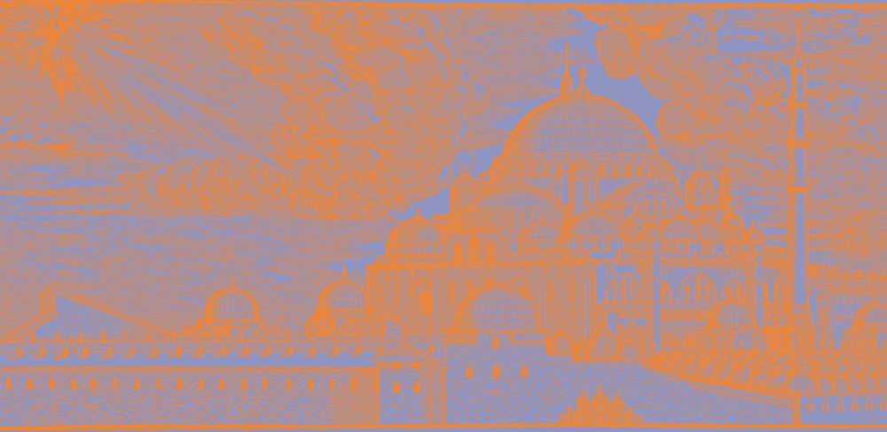 Melchior Lorck, Süleymaniye Moschee von Nordost gesehen, Detail, um 1570, Holzschnitt auf Papier