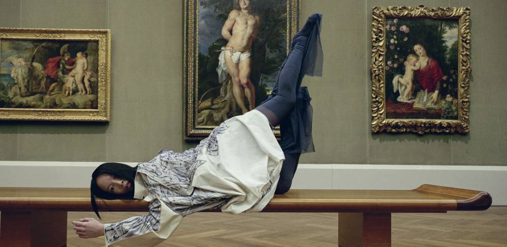 Fotoshooting für die Zeitschrift ACHTUNG anlässlich des BERLINER SALONS in der Gemäldegalerie 2025, Entwurf Franziska Bauer, mit Gemälden von Peter Paul Rubens