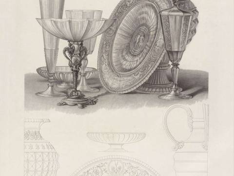 Schinkel, Karl Friedrich: Vorbilder für Fabrikanten und Handwerker. Teil 2, Abteilung 2, Blatt 4: Entwürfe für Glasgefäße, 1831/1836, 2011