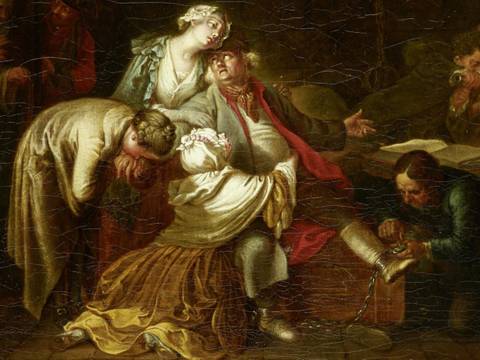 Daniel Chodowiecki, Der Abschied des Jean Calas von seiner Familie, um 1767, Öl auf Leinwand