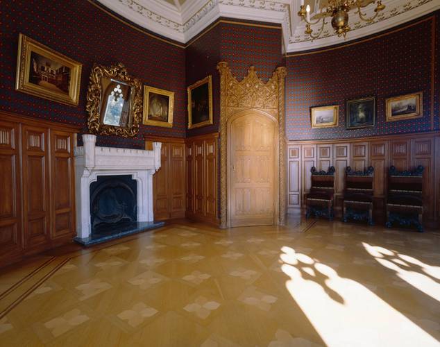 Potsdam, Park Babelsberg, Flatowturm, Rundes Balkonzimmer, (ehemaliges Arbeitszimmer) – Potsdam, Park Babelsberg, Flatowturm, Rundes Balkonzimmer, (ehemaliges Arbeitszimmer) © SPSG / Foto: Leo Seidel