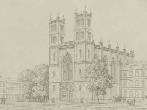 Schinkel, Karl Friedrich: Zeichnung, Berlin. Friedrichswerdersche Kirche. Ausgeführter Entwurf. Perspektivische Ansicht, 1829, 2011