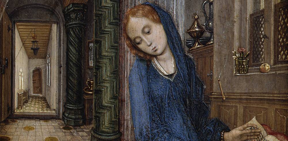 Brügger Meister von 1499 (vor 1485), Die Verkündigung an Maria (Detail), um 1500