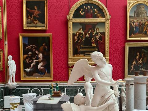 Der Raffaelsaal als „temporäres Kunstdepot“ während der Sanierung des Orangerieschlosses – Der Raffaelsaal als „temporäres Kunstdepot“ während der Sanierung des Orangerieschlosses