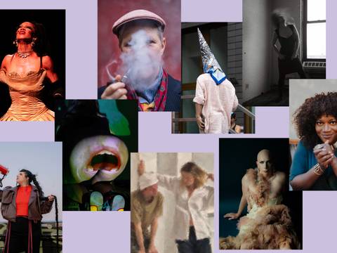  – Collage aus acht Bildern, darunter eine lachende Person, eine Person mit Zylinder in Rauch, eine Person mit Aluhut, eine Person mit Megafon.