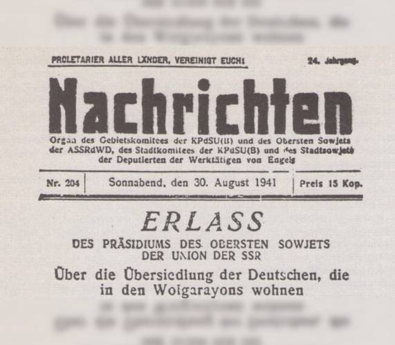 Deportationserlass 1941 – Ausschnitt aus Zeitung