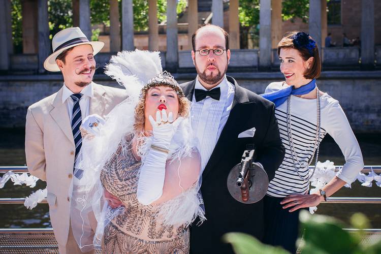 Mörderische Spreefahrt – von links: Reinhard Schmidt, Ariane Wendland, Maximilian Rauscher, Maike Schaafberg