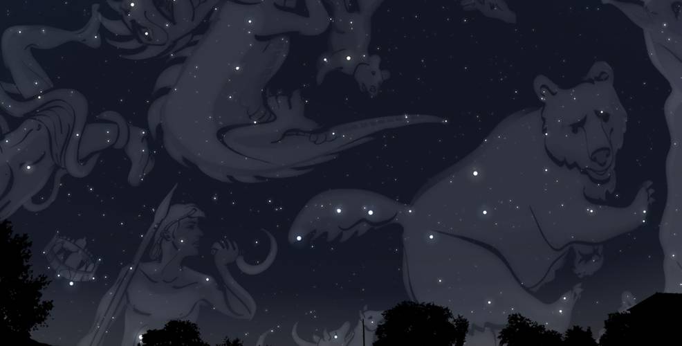 Sternbilder im Nachthimmel.