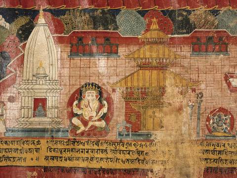 Ende der Bilderrolle: Das Paravarta-Kloster, Detail