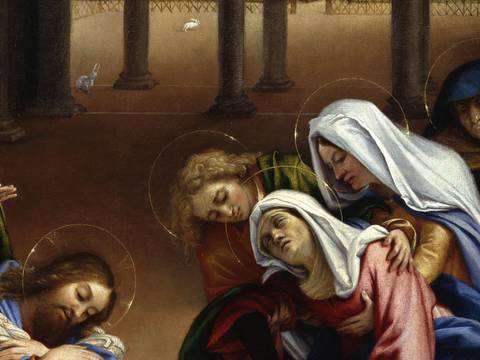 Lorenzo Lotto, Christi Abschied von seiner Mutter (Detail), 1521