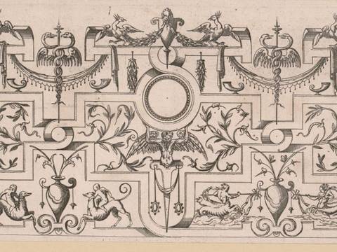 Jacques Androuet du Cerceau, Fries aus Flechtwerk und Grotesken, um 1562