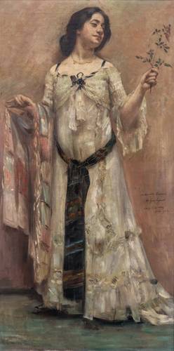 Lovis Corinth, Porträt Charlotte Berend im weißen Kleid, 1902