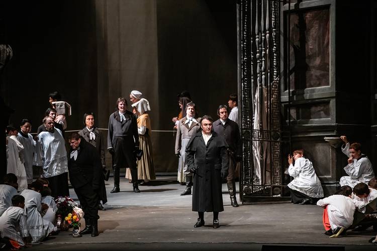 Tosca – u. a. Jörg Schörner als Spoletta, Ludovic Tézier als Scarpia