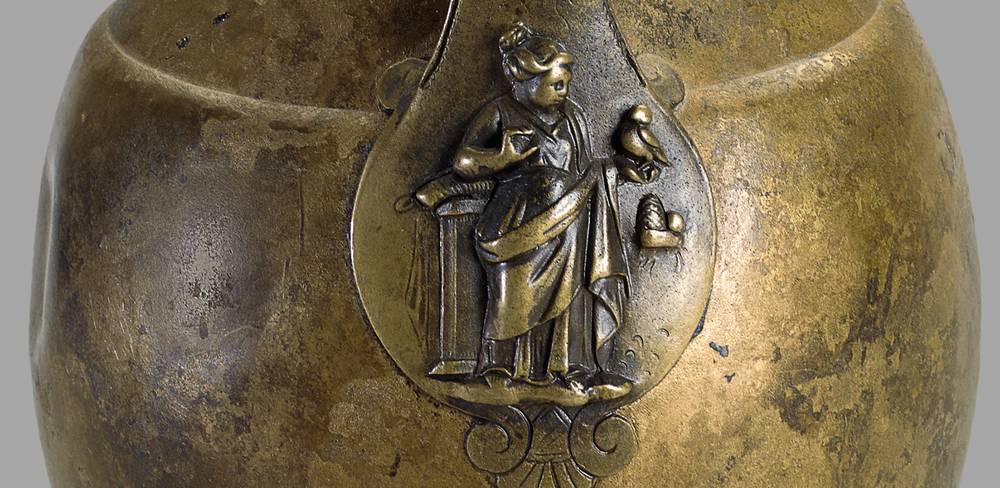 Griff eines Weinkruges aus dem Fund von Neupotz mit einer Darstellung der Göttin Minerva, Ausschnitt