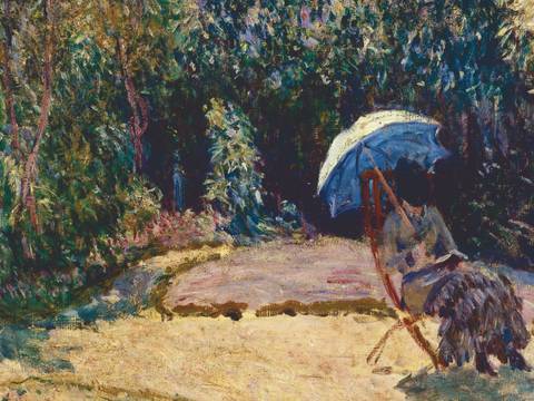 Alfred Sisley, Femme à l’ombrelle – Scène d’été, Sommersonne (Frau mit Sonnenschirm), 1883