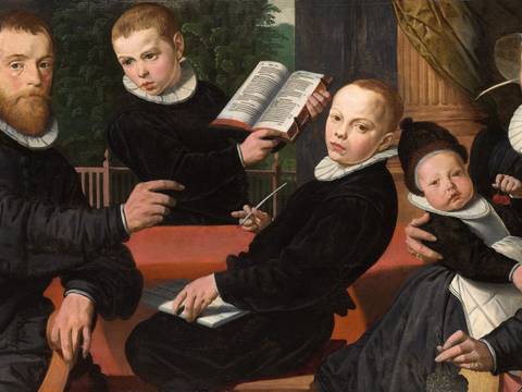Pieter Pietersz.,Bildnis der Familie des Amsterdamer Verlegers Laurens Jacobsz.(Detail), 1598