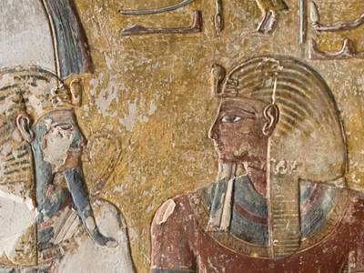 Pfeiler aus dem Grab des Pharao Sethos I. (Ausschnitt), Neues Reich, 19. Dynastie, um 1280 v. Chr., Theben-West, Tal der Könige, KV 17.