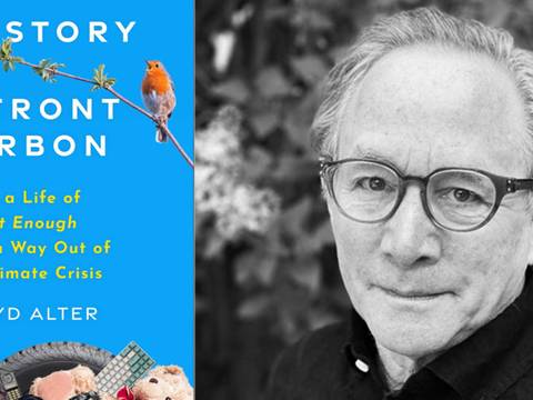 Lloyd Alter und das Cover seines Buches „The Story of Upfront Carbon“