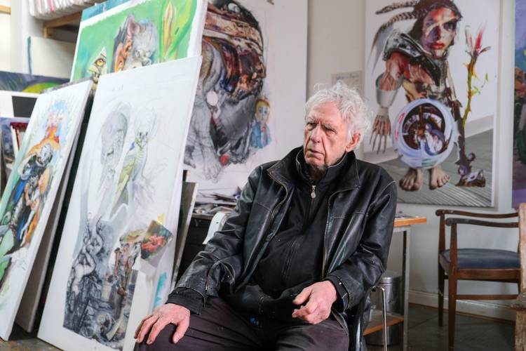 Wolfgang Petrick in seinem Atelier