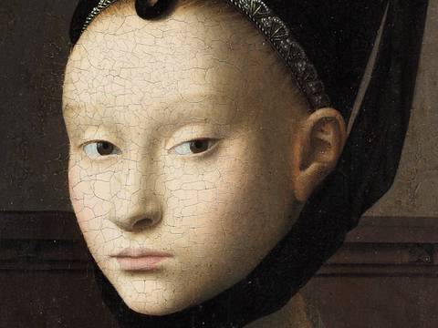 Petrus Christus, Bildnis einer jungen Dame (Detail), um 1470