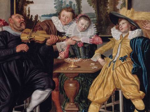 Willem Pietersz Buytewech: Interieur mit fröhlicher Gesellschaft (Detail), um 1622/ 24, Eigentum des Kaiser Friedrich Museumsvereins