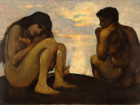  – Lesser Ury, Adam und Eva mit ihrem Erstgeborenen, 1896; Foto: Jens Ziehe