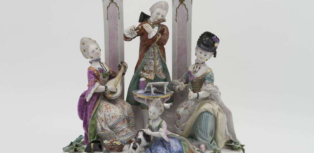 Musizierende Gesellschaft (Detail), Fulda, um 1770, Porzellan