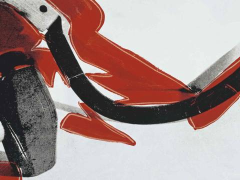 Andy Warhol: Hammer und Sichel, 1976, Siebdruck, Acryl und Bleistift auf Leinwand, 183,5 x 219,5 x 3 cm