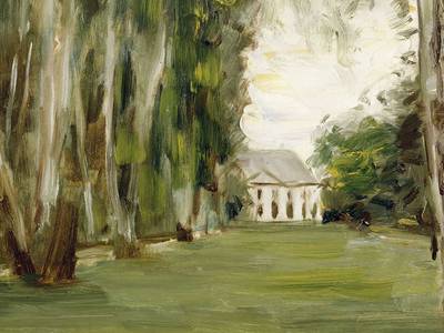 Max Liebermann (1847 - 8.2.1935), Haus am Wannsee, 1926, Gemälde / Öl auf Holz