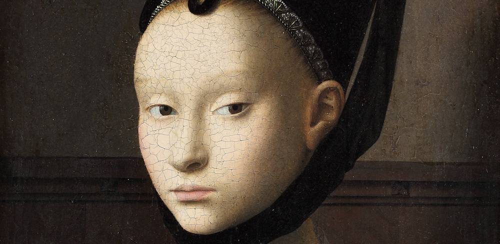 Petrus Christus, Bildnis einer jungen Dame (Detail), um 1470