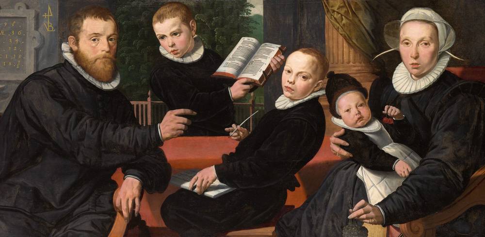 Pieter Pietersz.,Bildnis der Familie des Amsterdamer Verlegers Laurens Jacobsz.(Detail), 1598