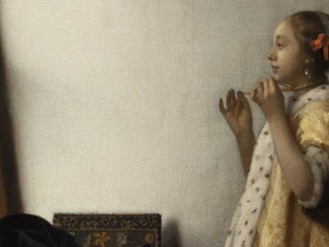 Jan Vermeer, Junge Dame mit Perlenhalsband, Detail