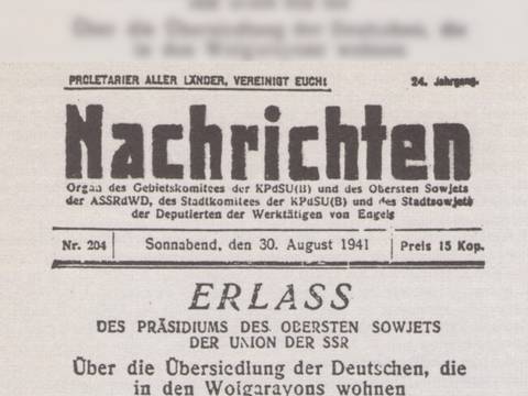 Deportationserlass 1941 – Ausschnitt aus Zeitung