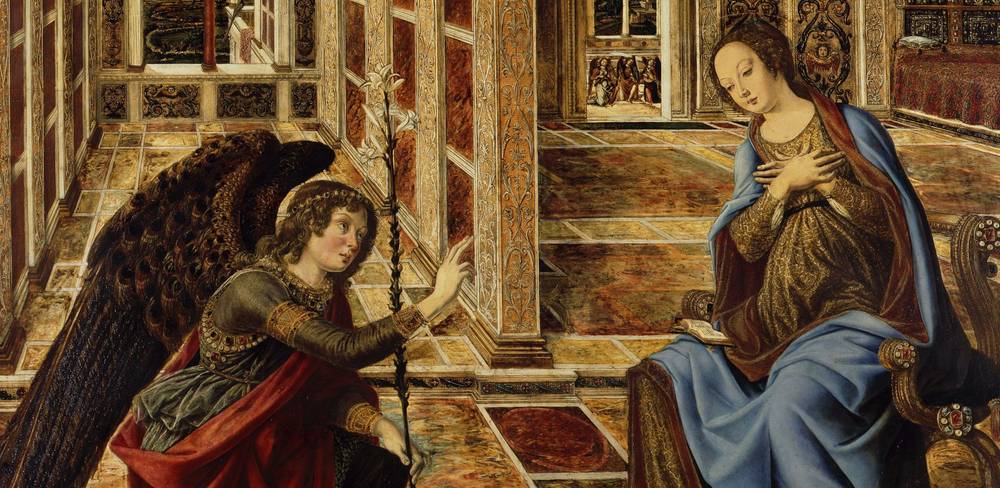 Piero del Pollaiuolo, Die Verkündigung an Maria, Detail, um 1470