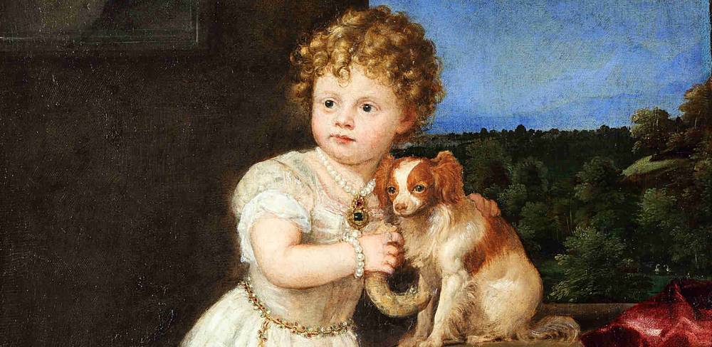 Tizian, Clarissa Strozzi (1540-1581) im Alter von zwei Jahren, Detail, 1542