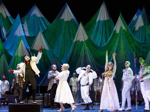 Das Rheingold – Derek Welton als Wotan, Thomas Lehman als Donner, Matthew Newlin als Froh, Thomas Blondelle als Loge, Andrew Harris als Fasolt, Tobias Kehrer als Fafner, Annika Schlicht als Fricka, Jacquelyn Stucker als Freia Bernd Uhlig